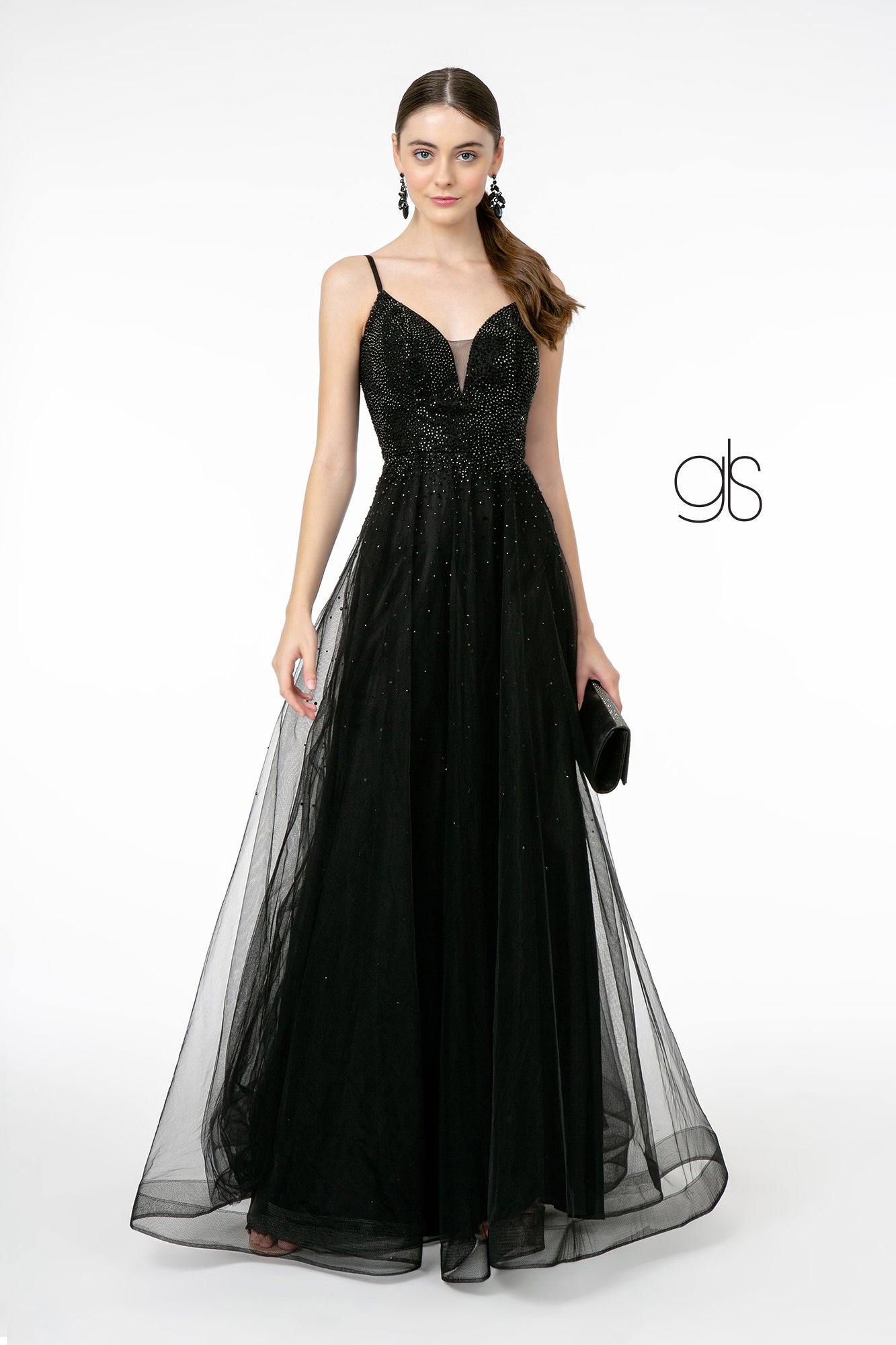 Illusion Deep V-Neck Mesh Long Prom Dress | The Dress Outlet Illusion Deep V-Neck Mesh Long Prom Dress | The Dress Outlet