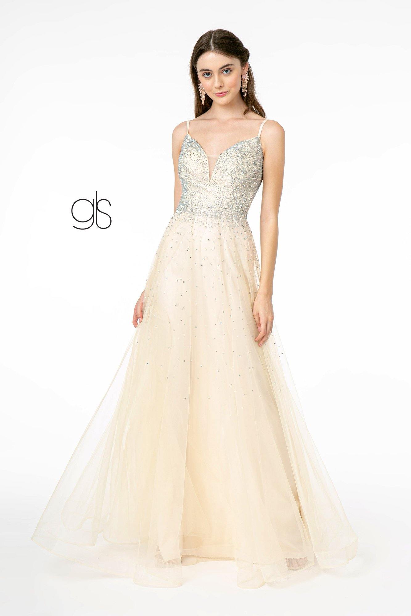 Illusion Deep V-Neck Mesh Long Prom Dress | The Dress Outlet Illusion Deep V-Neck Mesh Long Prom Dress | The Dress Outlet