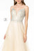 Illusion Deep V-Neck Mesh Long Prom Dress - The Dress Outlet Elizabeth K