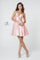 Illusion Deep V-Neck Stain Short Dress Cocktail - The Dress Outlet Elizabeth K