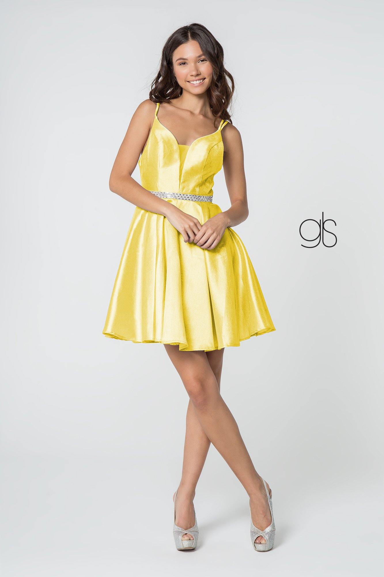 Illusion Deep V-Neck Stain Short Dress Cocktail