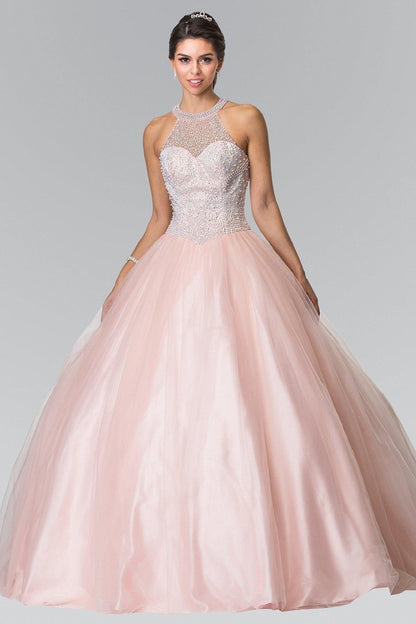 Illusion Sweathearted Tulle Quincenera Dress - The Dress Outlet Elizabeth K