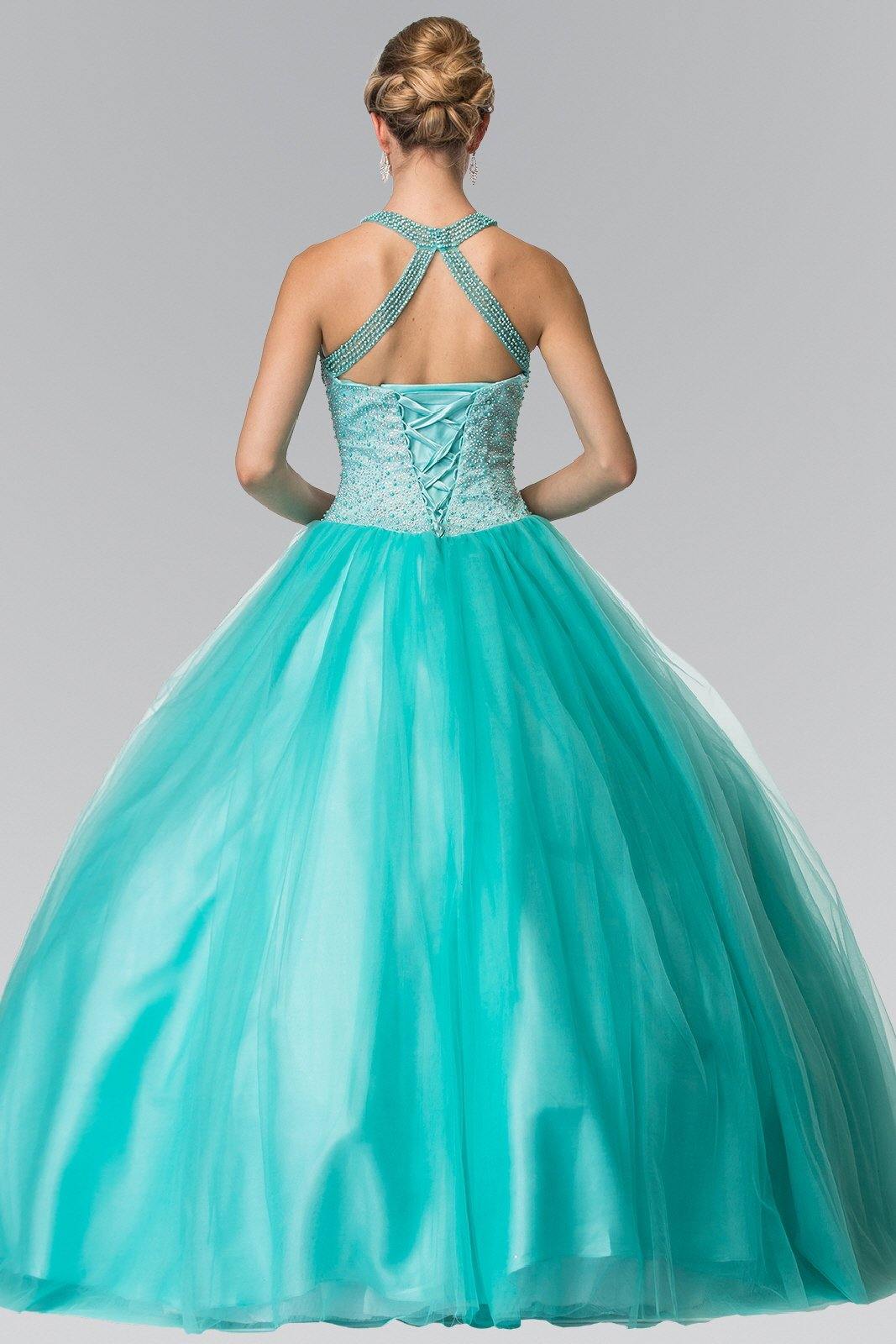Illusion Sweathearted Tulle Quincenera Dress - The Dress Outlet Elizabeth K