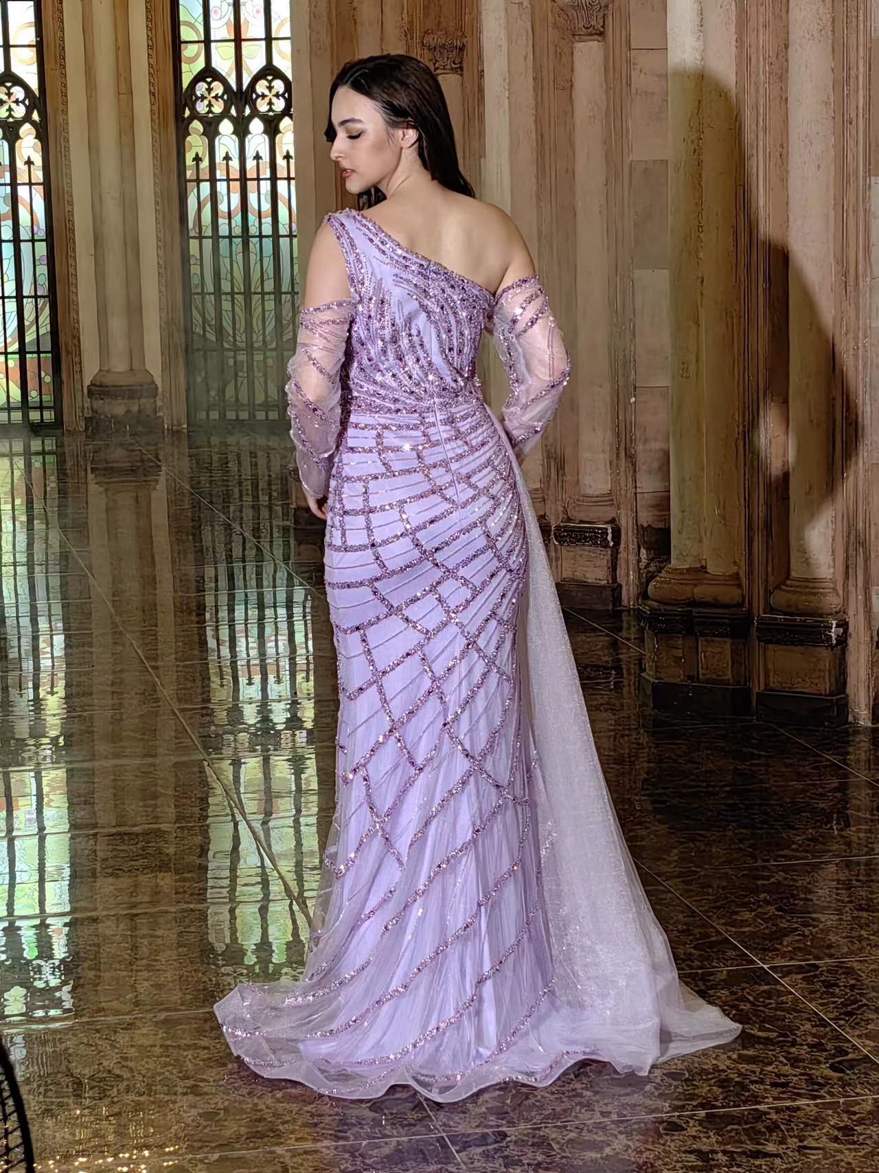 Long Couture Long Sleeve Beaded Formal Dress in Sage - Elegant Gown for Prom and Evening Events Long Couture Long Sleeve Beaded Formal Dress in Sage - Elegant Gown for Prom and Evening Events