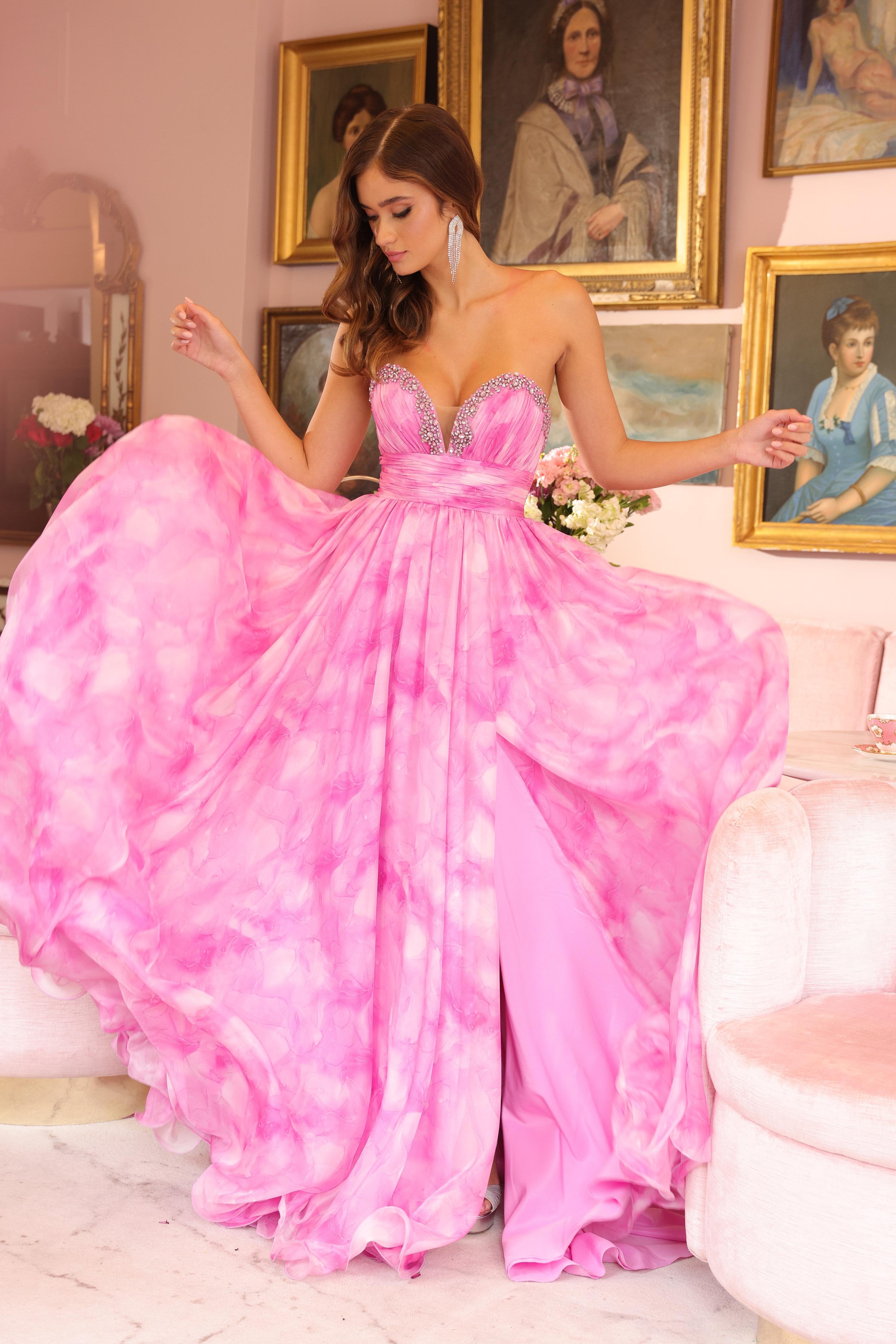 Prom Dresses A Line Formal Long Prom Dress Pink