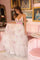 Prom Dresses Prom A Line Long Floral Sequin Formal Dress White Multi