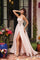 Prom Dresses Long Slit Formal A Line Prom Dress Blush