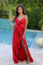 Prom Dresses A Line Long Formal Ruffle Prom Dress Red