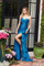 Prom DressesRuffle Long Formal Slit Evening Dress Yellow