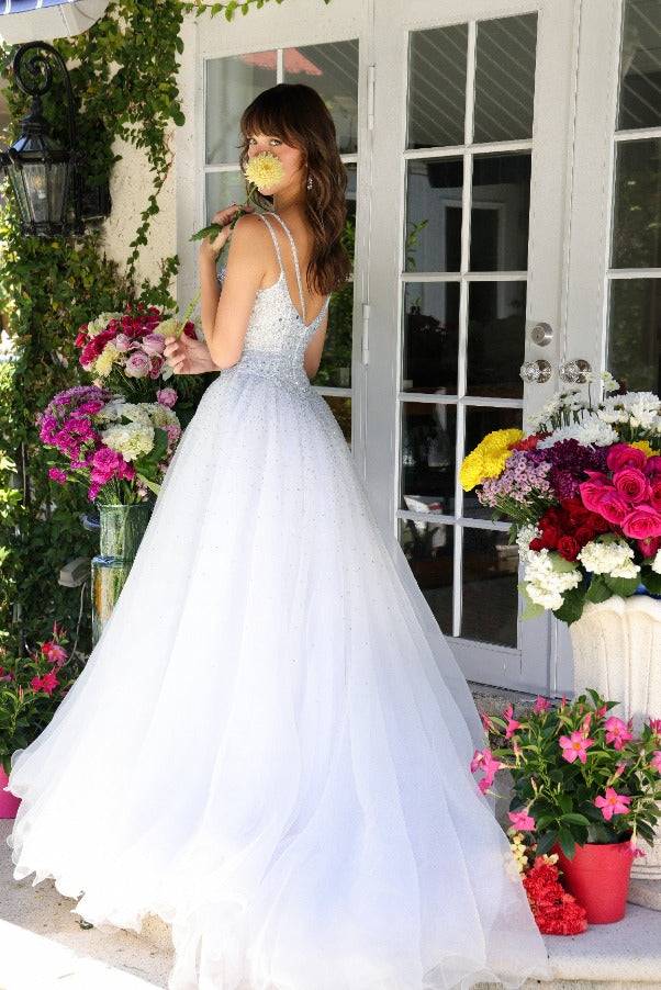 Wedding Dresses Beaded Long Ball Gown Wedding Dress White