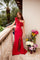 Prom Dresses Formal Fitted Slit Long Prom Dress Red