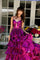 Prom Dresses Long Formal Tiered A Line Metallic Prom Dress Fuchsia