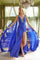 Prom Dresses Fitted Long Slit Beaded Prom Formal Dress Royal