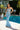 Prom Dresses Fitted Beaded Long Formal Rosette Prom Dress  Blue