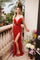 Prom Dresses Prom Dresses Prom Fitted Long Floral Beaded Formal Dress Red