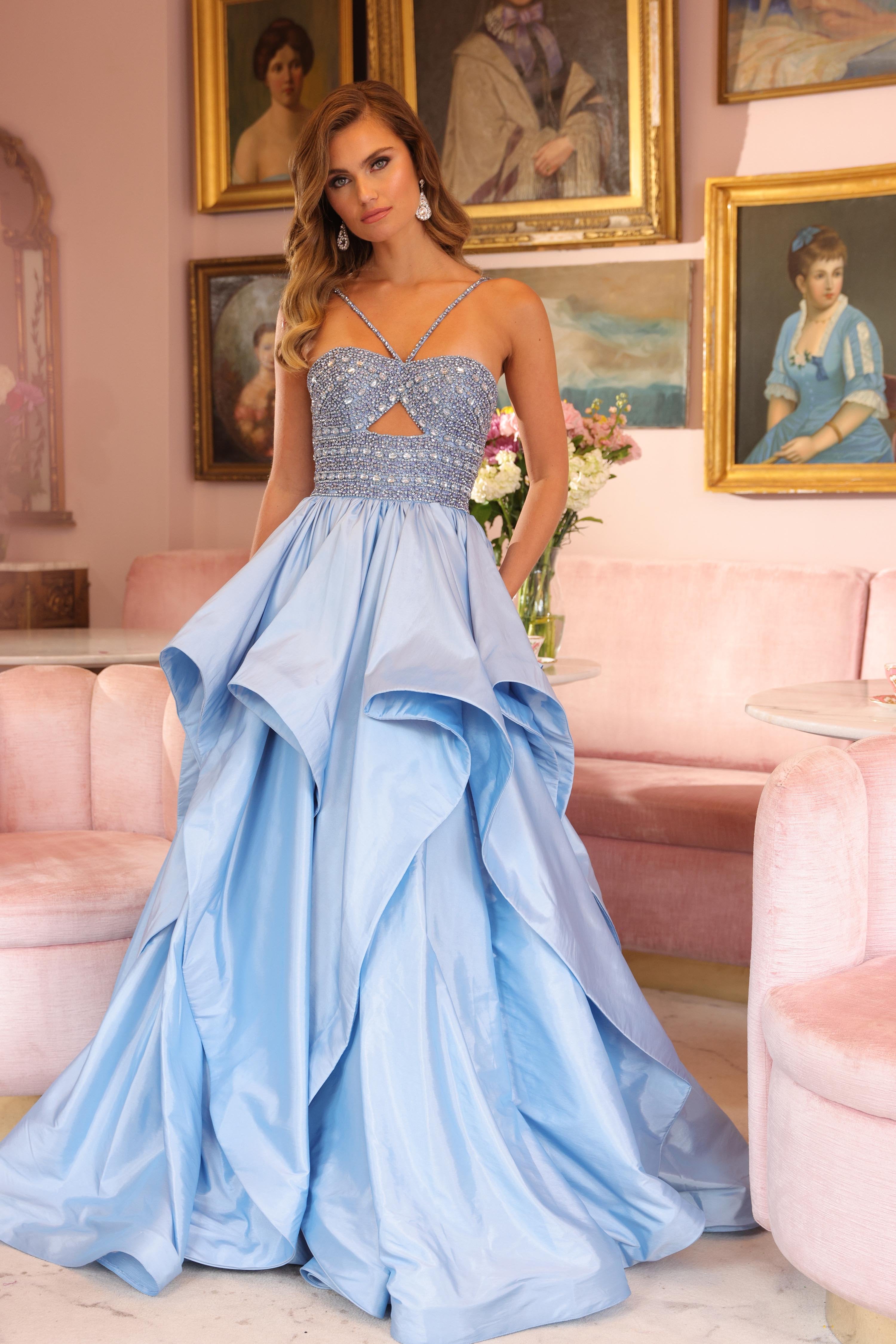Ava Presley 40054 Prom Ball Gown Sky Blue / 2