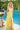 Prom DressesRuffle Long Formal Slit Evening Dress Yellow