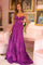Prom Dresses A Line Long Formal Ruffle Prom Dress Violet