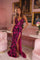 Prom Dresses Prom Fitted Sequin Long Formal Dress Fuchsia/Black