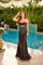 Prom Dresses Beaded Long Formal Fitted Applique Prom Dress Black