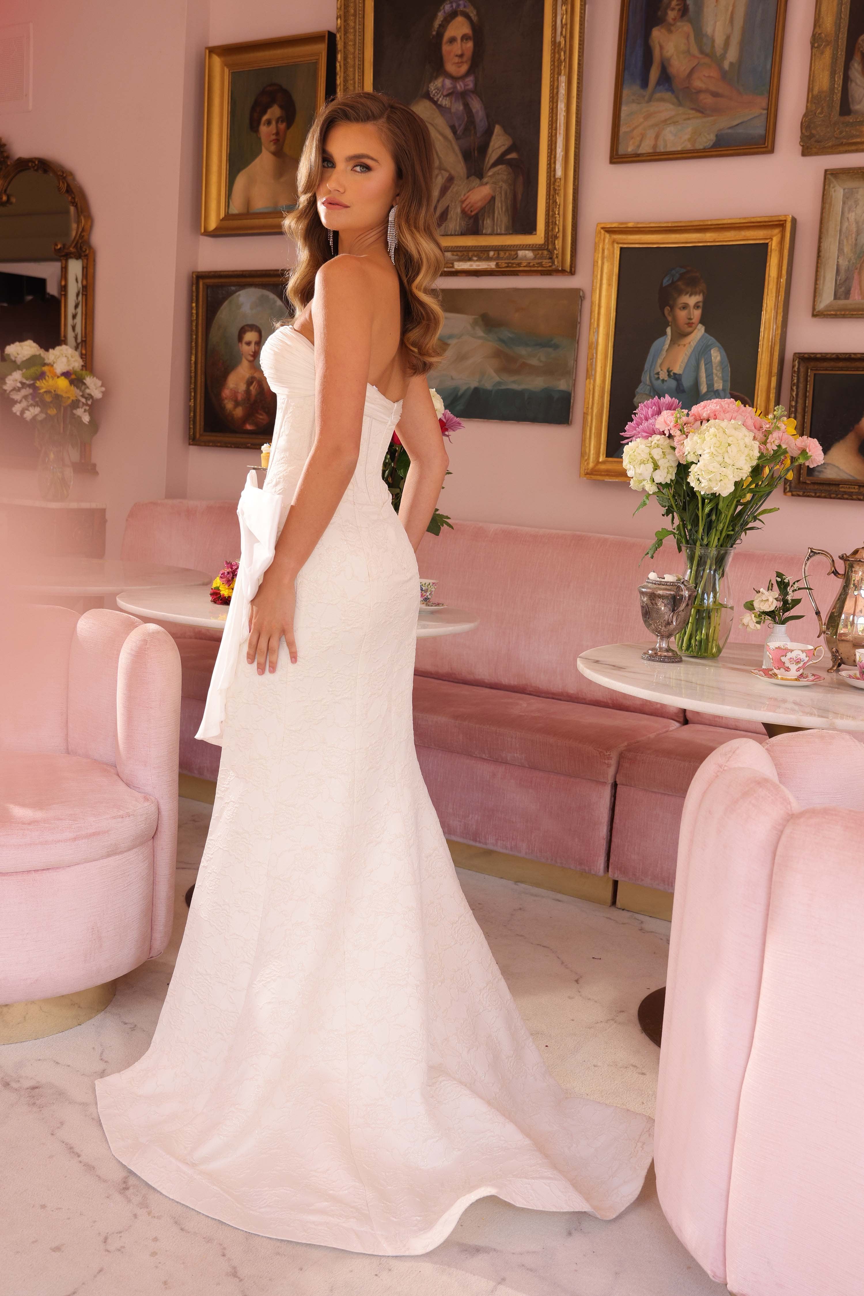 Prom Dresses Long Fitted Chic Slit Formal Prom Dress Ivory