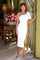 Wedding Dresses Simple Fitted Midi Wedding Dress White