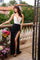 Prom Dresses Prom Fitted Long Floral Beaded Formal Dress Ivory/Black