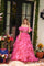 Prom Dresses Long Formal Ball Gown Ruffle Prom Dress Hot Pink