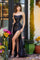 Prom DressesFitted Long Prom Sequin Slit Formal Dress Black