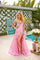 Prom Dresses Pleated Long Beaded Formal Detachable Overskirt Prom Dress Bubble Gum/Light Pink