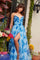 Prom Dresses Prom Long Beaded A Line Floral Print Formal Dress Light Blue