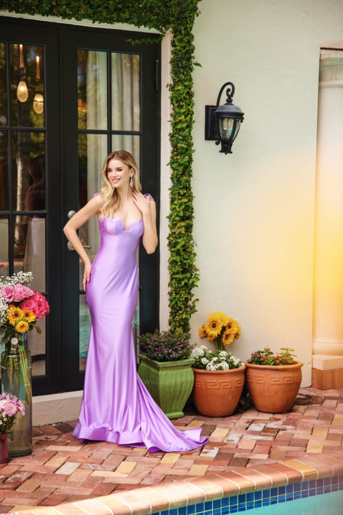 Prom Dresses Prom Fitted Long Formal Evening Dress Lilac