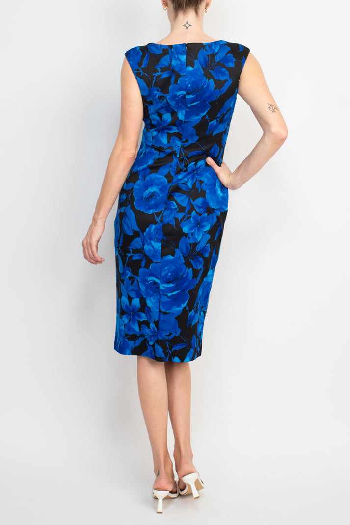 Connected Apparel TAL10272M1 Short Fitted Floral Print Cocktail Dress