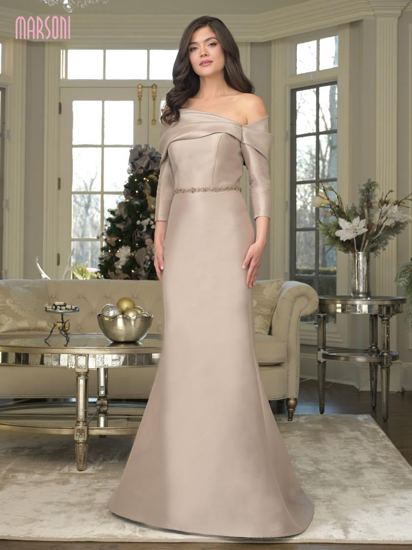 Marsoni MV1375 Beaded Long Formal Mother of the Bride Dress