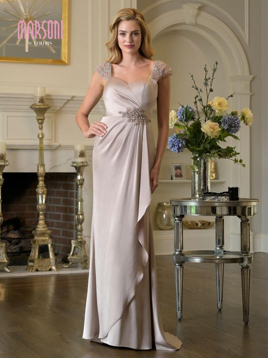 Mother of the Bride Dresses Beaded Mother of the Bride Long Formal Dress Sand