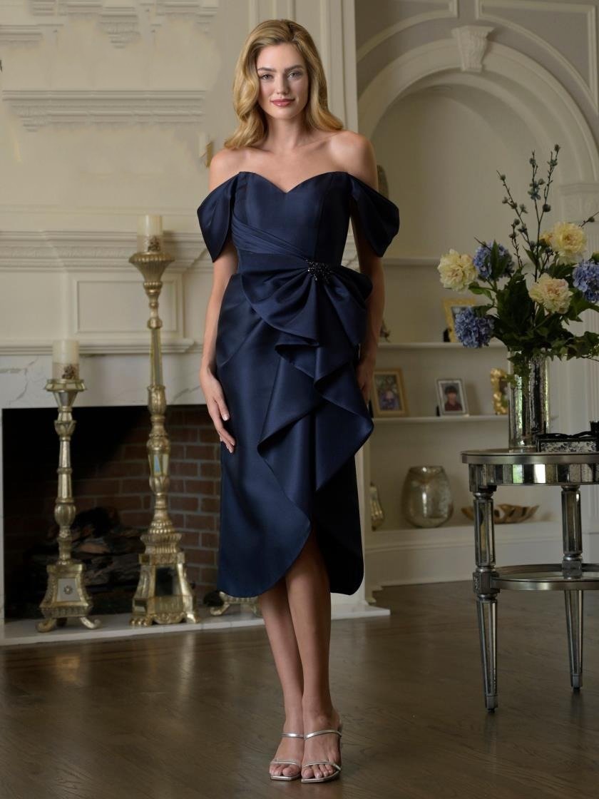 Cocktail Dresses Short Cocktail Tea Length Dress Navy