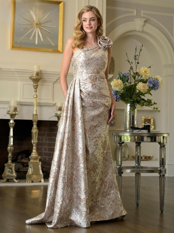 Rina di Montella RD3424 Beaded Long Formal A Line Evening Dress