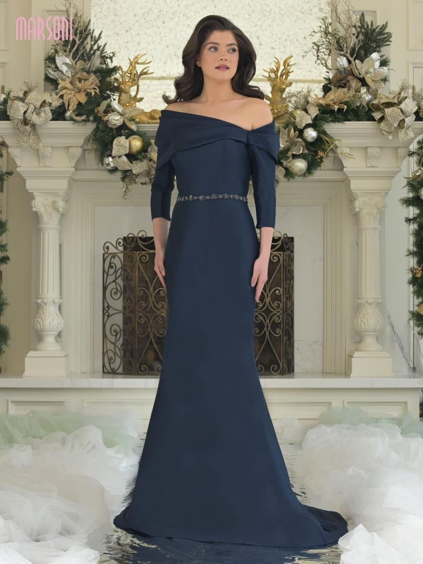 Marsoni MV1375 Beaded Long Formal Mother of the Bride Dress