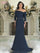 Mother of the Bride Dresses Beaded Long Formal Mother of the Bride Dress Navy