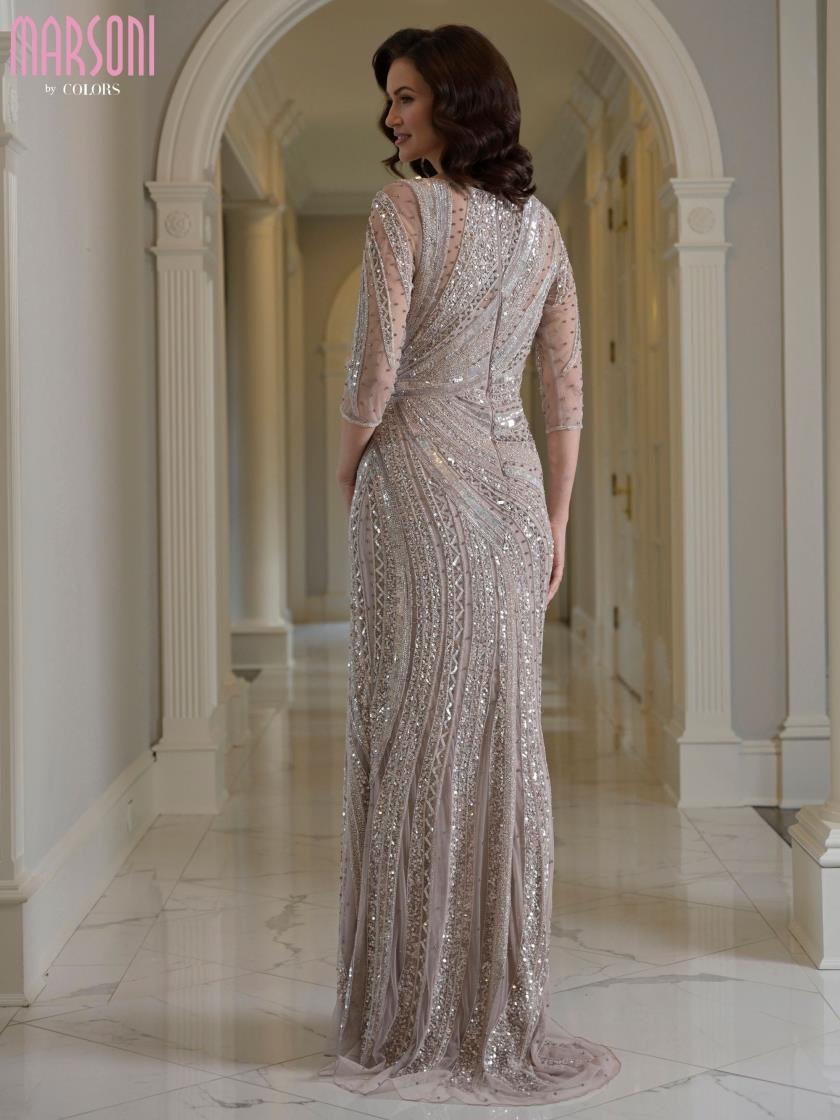 Marsoni MV1380 Long Beaded Formal Mother of the Bride Dress