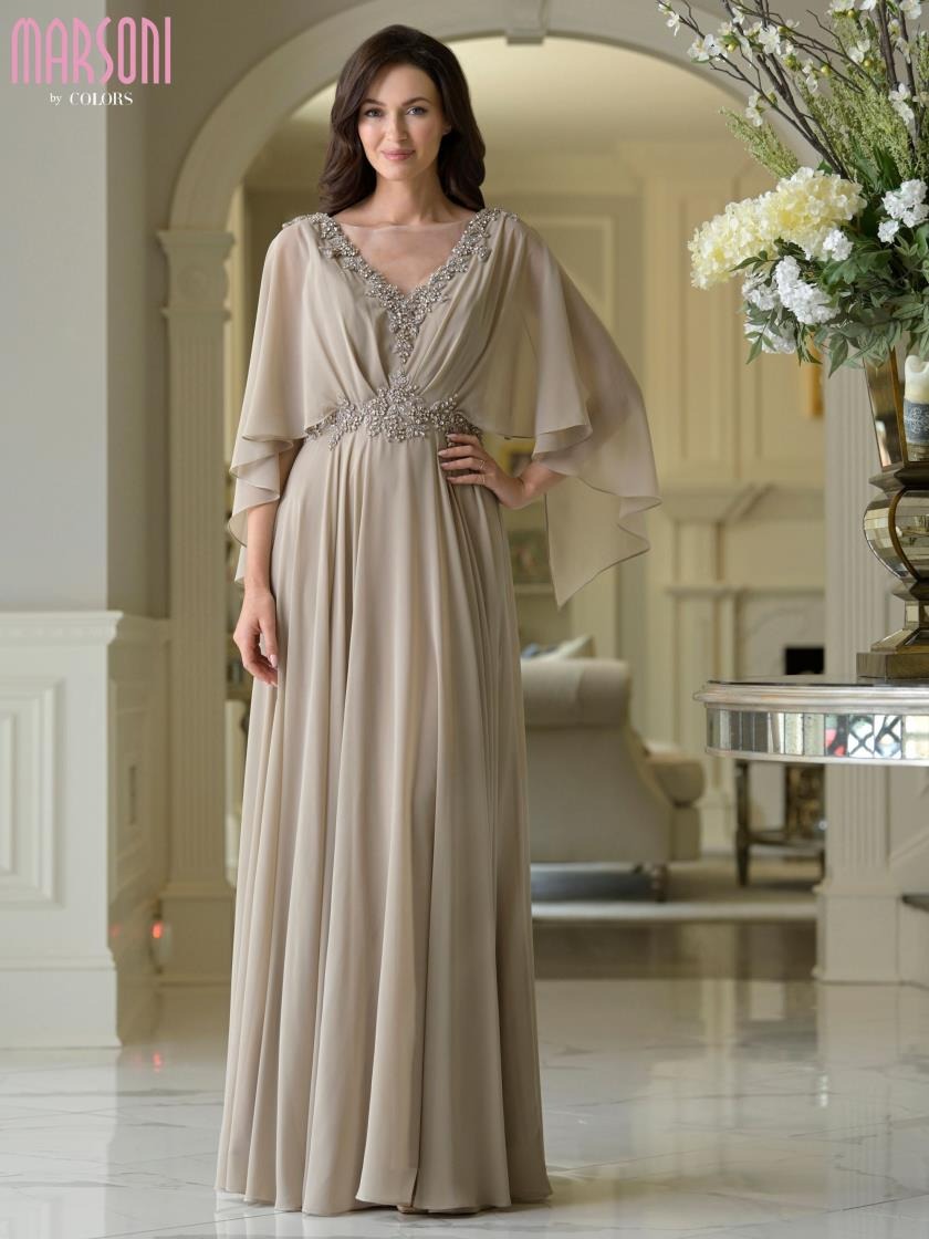 Marsoni MV1376 Long Mother of the Bride A Line Formal Evening Gown