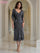 Mother of the Bride Dresses Mother of the Bride Beaded Tea Length Cocktail Dress Gunmetal