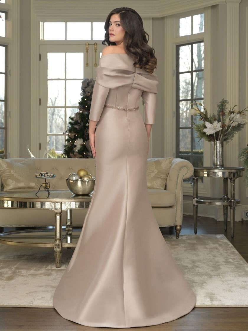 Mother of the Bride Dresses Beaded Long Formal Mother of the Bride Dress Taupe