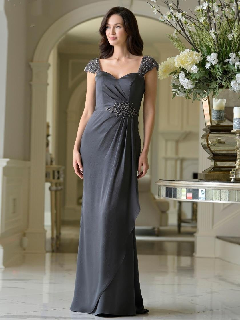 Mother of the Bride Dresses Beaded Mother of the Bride Long Formal Dress Charcoal