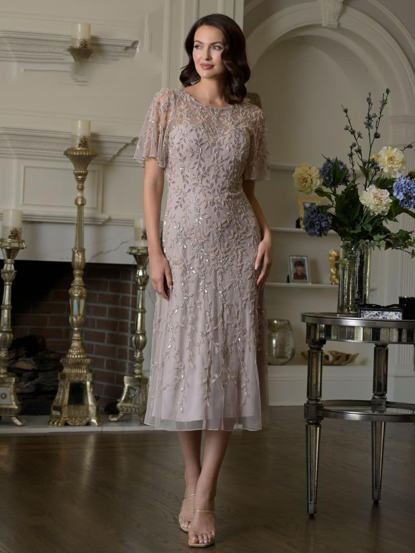 Mother of the Bride Dresses Mother of the Bride A Line Tea Length Dress Champagne