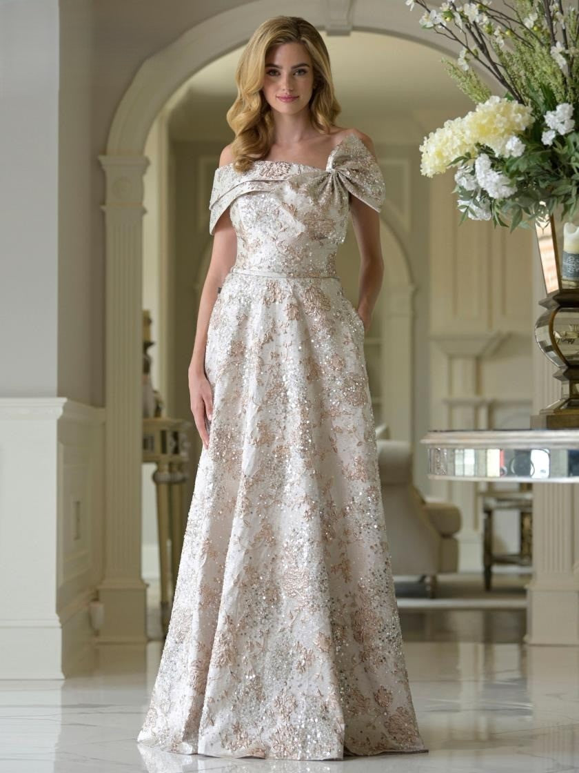 Formal Dresses Long A Line Formal Pocket Evening Dress Gold