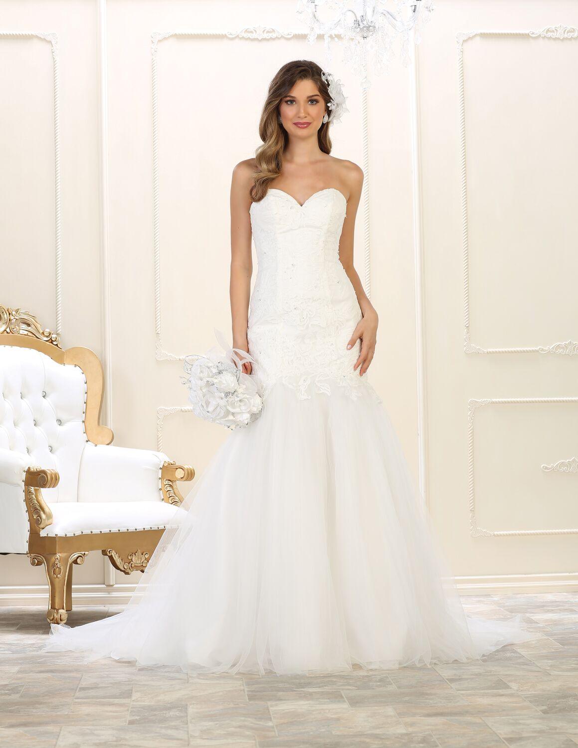 Ivory Wedding Dress Formal Bridal Gown - The Dress Outlet May Queen