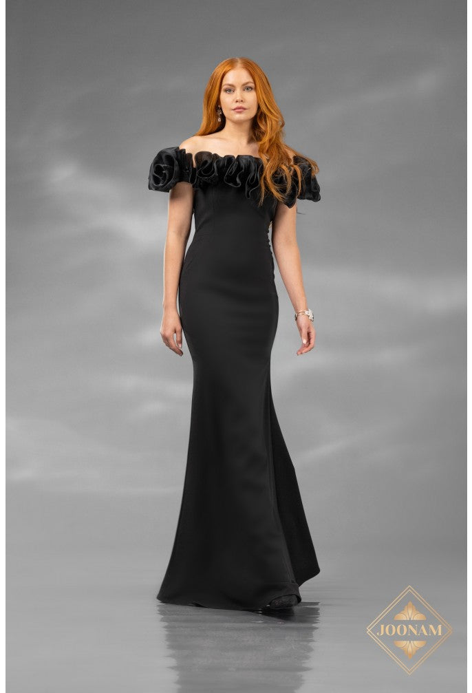 Terani Couture J4642L Long Formal Fitted Ruffle Prom Dress