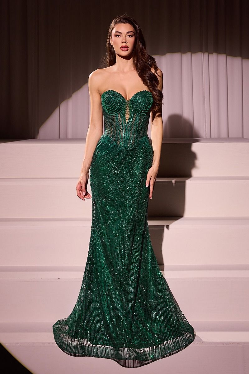 LaDivine J871 Glitter Strapless Sweetheart Beaded Prom Dress The Dress Outlet LaDivine J871 Glitter Strapless Sweetheart Beaded Prom Dress The Dress Outlet
