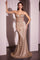 Prom Dresses Long Fitted Beaded Glitter Formal Prom Dress Rose Gold